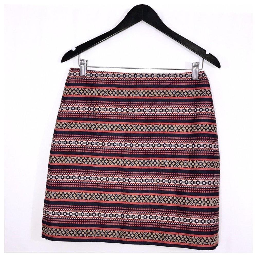 Blue, Tan & Red Casual Mini Skirt Size 4